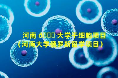 河南 🐈 大学干细胞项目（河南大学俄罗斯留学项目）